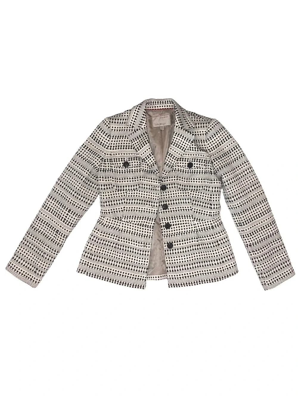 Banana Republic Heritage Printed Blazer Jacket Sz 4